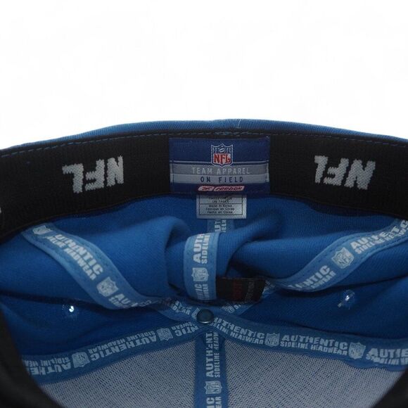 Reebok Vintage 2002 Detroit Lions Official Sideline Fitted Hat Blue / White OS - Picture 8 of 9